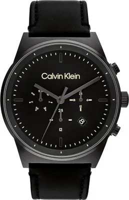 Obrázek produktu pro Calvin Klein 25200298 Impressiv pánské náramkové hodinky s koženým řemínkem černé