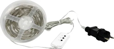 Produktbild von LED Effektlichterkette mit Musiksensor 100 LEDs IP44 10m lang Memoryfunktion mit Timer Transparent