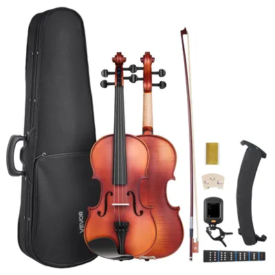 Immagine prodotto di VEVOR violino 4/4, lunghezza braccio 584,2 mm, set di violini con custodia rigida, colofonia, archetto, poggia spalla, ponticello e corde aggiuntive, strumento in legno massiccio (fantasia marrone opaco)