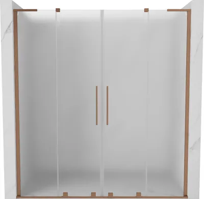Produktbild von Mexen Velar L Duo Duschschiebetür 180 cm, Milchglas, gebürstetes Kupfer - 871-180-003-32-65