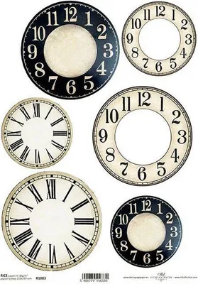 Zdjęcie produktu dla Papier ryżowy do decoupage ITD-R1803 - A4 zegary