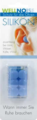 Obrázek produktu pro Silikonové modré špunty do uší WELLNOISE, 6 špuntů do uší