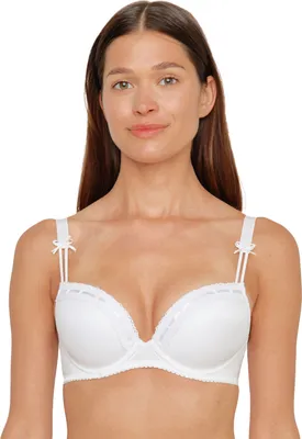 Produktbild von SUSA Dirndl-BH mit Bügel und Schalen / Push-Up Modell 7432, Serie Wiesn-Zauber (BH Größe: 80 D / Farbe: weiß)