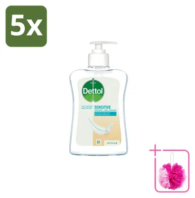 Produktbild von 5 x Dettol Handseife Empfindliche Haut - Mild & Pflegend - 250 ml - Sparpackung - 5 Stücke