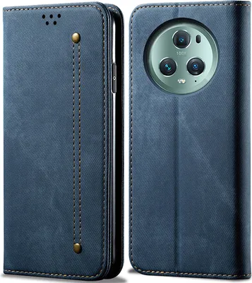 Produktbild von Honor Magic 5  Hülle, Leder Brieftasche Flip Bookstyle Schutzhülle mit Standfunktion für Honor Magic 5  Blau