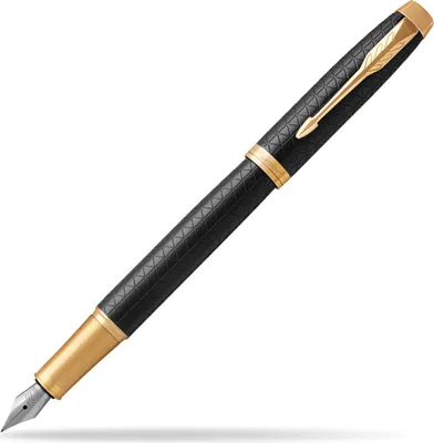Obrázek produktu pro Parker IM, Černá, Zlato, Na náplně, Modrá, Hliník, Mosaz, Kov, Kulatý hrot, Nerezová ocel