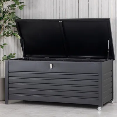 Produktbild von home24 Aufbewahrungsbox - Schwarz - Aluminium - 130 x 60 x 60 cm