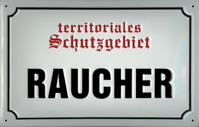 Produktbild von Blechschild Nostalgieschild Territoriales Schutzgebiet Raucher Schild Funschild