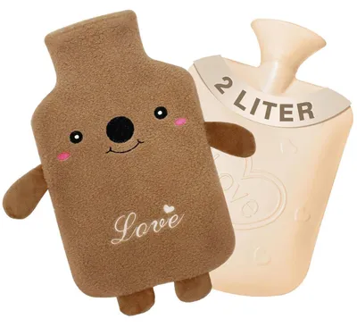 Produktbild von Wärmflaschengürtel 2L Koala brown mit Plüsch-Taillenbezug aus Gummi