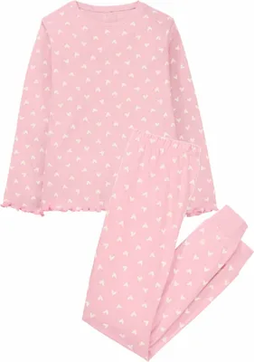 Produktbild von L&D Mädchen Pyjama Set lange Schlafhose + langarm Oberteil  Rosa 134-140