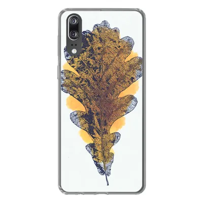 Produktbild von MuchoWow® Handyhülle Schutzhülle Hülle für Huawei P20 Aquarell - Orange - Eichenblatt Silikon Softcase Handy Hülle - Hardcover
