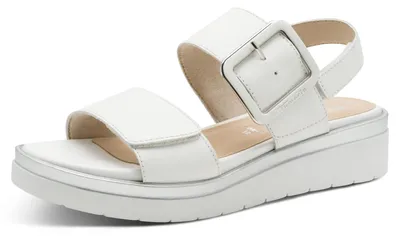 Produktbild von Tamaris Comfort Ledersandalette - Weiß / Silber Leder : 42 : Normal Größe: 42 Weite: Normal