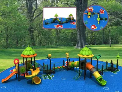 Immagine prodotto di Scivolo per bambini in plastica Parco giochi all'aperto torre di arrampicata playset