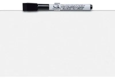 Image de Effaceur de tableau Easypeel avec 10 feutres effaçables blancs.