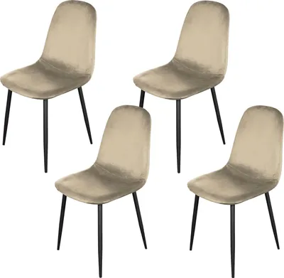 Produktbild von Esszimmerstuhl Samt 4er Set Savannah Creme