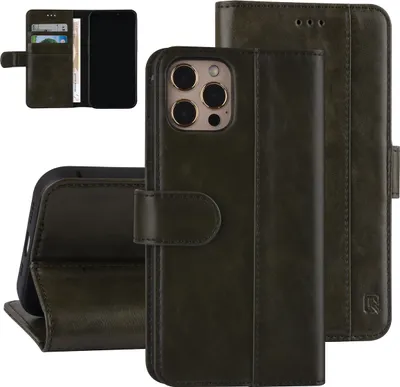 Produktbild von UNIQ Accessory iPhone 12 - 12 Pro Dark green Book type case - Polyurethanleather