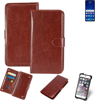 Produktbild von K-S-Trade 360° Hülle kompatibel mit ZTE Axon 31 Pro 5G braun Kunstleder Case BookCase WalletCase Kunstlederederhülle Handyhülle, Rundumschutz