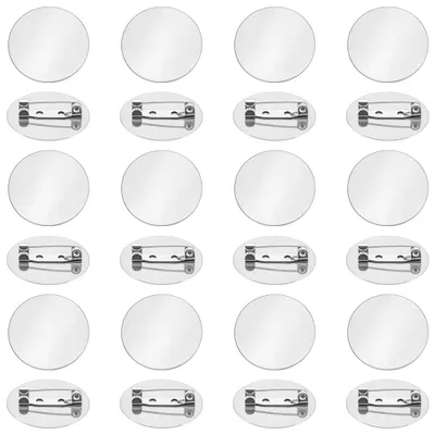 Image de Plaques de base plates pour broches - 40 pièces. Fermoirs pour broches en acier inoxydable avec une base de 25 mm - Pour corsets et fabrication de bijoux