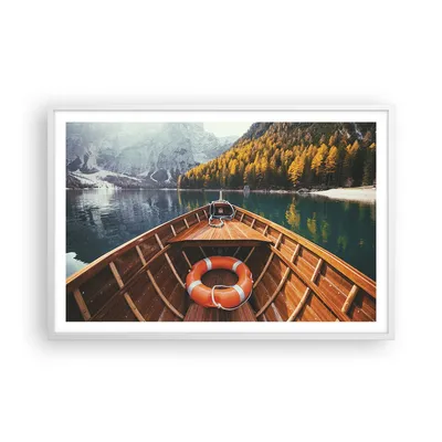 Produktbild von Gerahmtes Poster - Weißer Rahmen - £ódŸ Berge Kajak - 91,5x61 cm - Wand Bild - Wanddeko - Wandbilder - Kunstposter - Wandposter - Bilderrahmen - Bilder - Kunstdruck - Wanddekoration - P2WAA91x61-4981