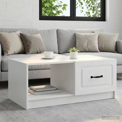 Productafbeelding van Maison Exclusive - Salontafel, wit, 90 x 50 x 37 cm, houtvezel