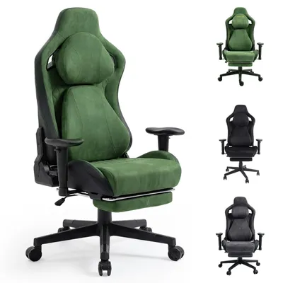 Produktbild von HAPPYHOME Bürostuhl Ergonomisch Großraum Gaming Chair mit ausklappbarer Fußstütze,Continuously Adjustable Backrest