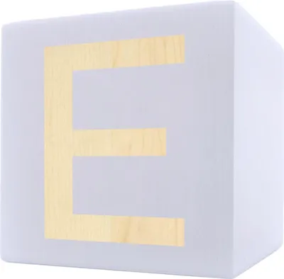 Immagine prodotto di Cubo di legno per lettere, 5 x 5 cm, bianco, lettera E