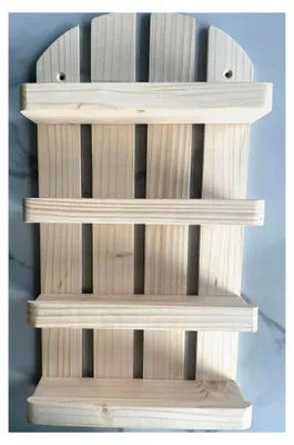 Produktbild von Regal aus Holz mit 4 Ebenen, Naturholz