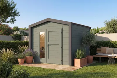 Produktbild von Gartenhaus Killarney, 250x250cm, Grüngrau, 28mm