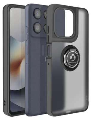 Image de Avizar, coque Motorola Moto G56 anneau support magnétique mat, noir