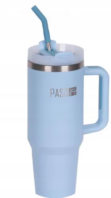 Produktbild von Thermobecher fürs Auto mit Griff und Strohhalm für Kaffee 1200 ml PASO