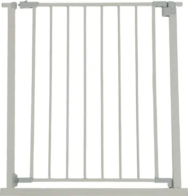 Image de Barrière de sécurité pour escalier Relaxdays, 75–80 cm, sans perçage, pour bébés et jeunes enfants, pour escaliers et portes, barrière de sécurité à clipser, grise