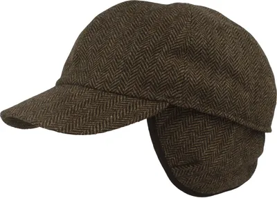 Winter Baseball-Cap mit Fischgrätmuster mit Ohrenschutz von Hut-Breiter in grün