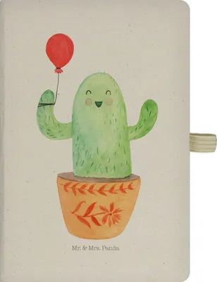 Produktbild von Mr. & Mrs. Panda Journal Kaktus Luftballon - Transparent - Geschenk, Prüfung, notizbuch, Adressbuch, Tagebuch, Kladde, Freundin, Neustart, Kakteen, Ausbildung, A5 Kariert