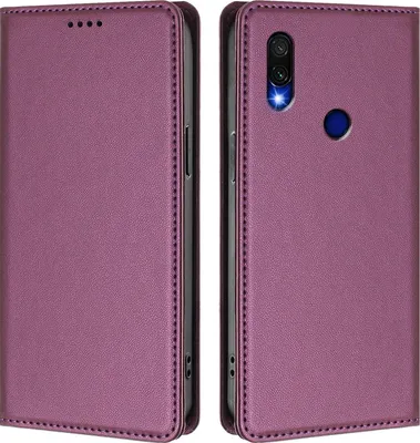 Image de Etui en cuir pour Xiaomi Redmi 7, étui magnétique en cuirPolyuréthaneavec support Violet