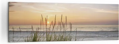 Produktbild von Bild auf Leinwand - Leinwandbild - Einteilig - Westen Sonne Strand - 160x50cm - Wand Bild - Wanddeko - Wandbilder - Leinwanddruck - Bilder - Wanddekoration - Leinwand bilder - Wandbild - AB160x50-4201