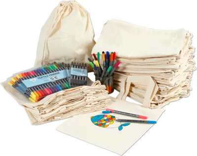 Produktbild von Creativ Company Group Set aus Rucksäcken und Taschen mit Markern, Größe 27,5x30 cm, verschiedene Farben, 1 Set