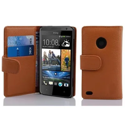 Immagine prodotto di Cadorabo custodia protettiva per HTC Desire 300 cover in marrone custodia per cellulare cover posteriore borsa in Similcuoio