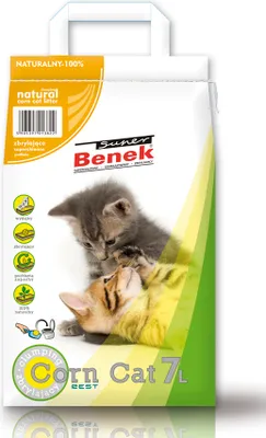 Image de Super Benek Corn Cat Classic Natural 7L - litière de maïs pour chats agglomérante, à l'odeur naturelle, pour le bac à litière