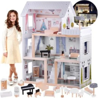 Produktbild von Hölzernes Puppenhaus im Boho-Stil Led Za4131