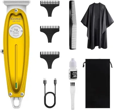 Produktbild von Kemei Professional Hair Trimmer Männer, Null -Gap -Trimmer, elektrischer drahtloser Bart/Haaraufladbares Schneidmaschine Stylisten Friseure, Pflegekit