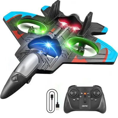 Produktbild von 2,4-GHz-Signal RC Flugzeug Drohne mit LED-Leuchten, Ferngesteuertes Flugzeug für Kinder aus EPP-Schaum - FLYTOR
