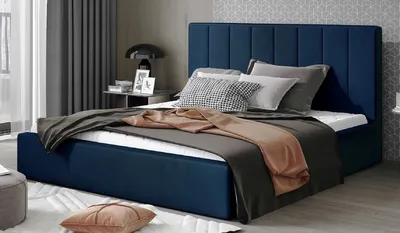Produktbild von Casa Padrino Luxus Doppelbett mit Matratze Blau - Verschiedene Größen