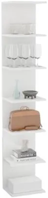 Produktbild von PolkaHome® Bücherregal Wandregal Set aus 7, Wandmontierte Schwebende Regale, 155x30x23 cm, Weiß