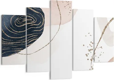 Produktbild von Bild auf Leinwand - Leinwandbild - 5 Teile - Abstraktion Modern Grafik - 150x100cm - Wand Bild - Wanddeko - Wandbilder - Leinwanddruck - Bilder - Wanddekoration - Leinwand bilder - EA150x100-4217
