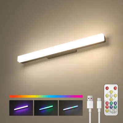 Produktbild von 40cm Spiegelleuchte, Akku Magnetische Wandlamp Spiegel Frontleuchte LED Wandleuchte Schminklicht, USB-Aufladung Schrankleuchten