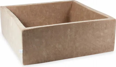 Produktbild von Bällebad 110x110x40 Samtig weich dunkelbeige – Ohne Bälle / Ohne Bälle