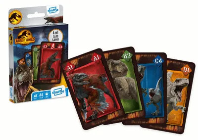Image de Jeu de cartes 4 en 1 Jurassic World