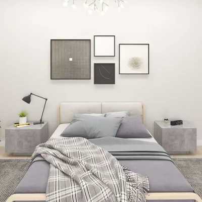 Immagine prodotto di Comodino grigio cemento 100x35x40 cm materiale a base di legno
