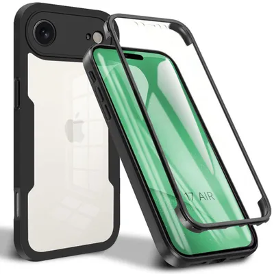 Image de Coque pour iPhone Air, Protection Intégrale Avant et Arrière Double Face - Bordure Noir