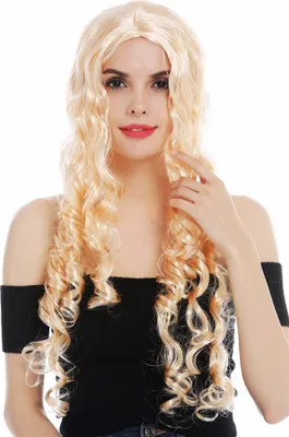 Produktbild von WIG ME UP Perücke lang Mittelscheitel Locken hellblond 59275-P02